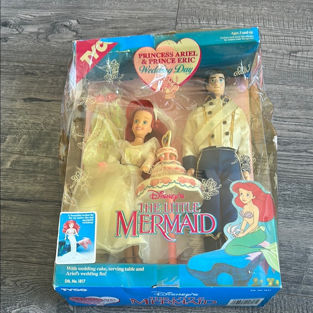 Disney The Little Mermaid Ariel & Eric Wedding Set 1991 Tyco Industries Vintage